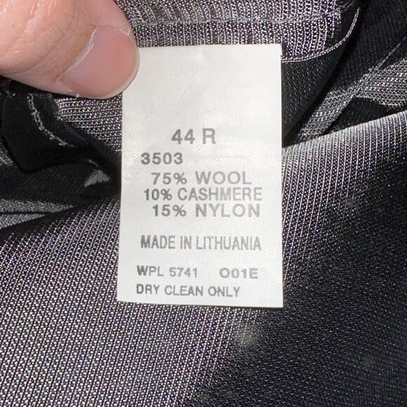 Oscar De La Renta Men’s Cashmere Wool Blend Blazer Jacket Gray Size 44R - Picture 5 of 5